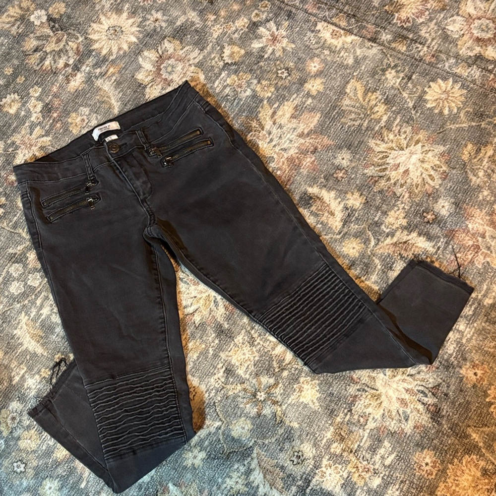 Black Moto Style Pants